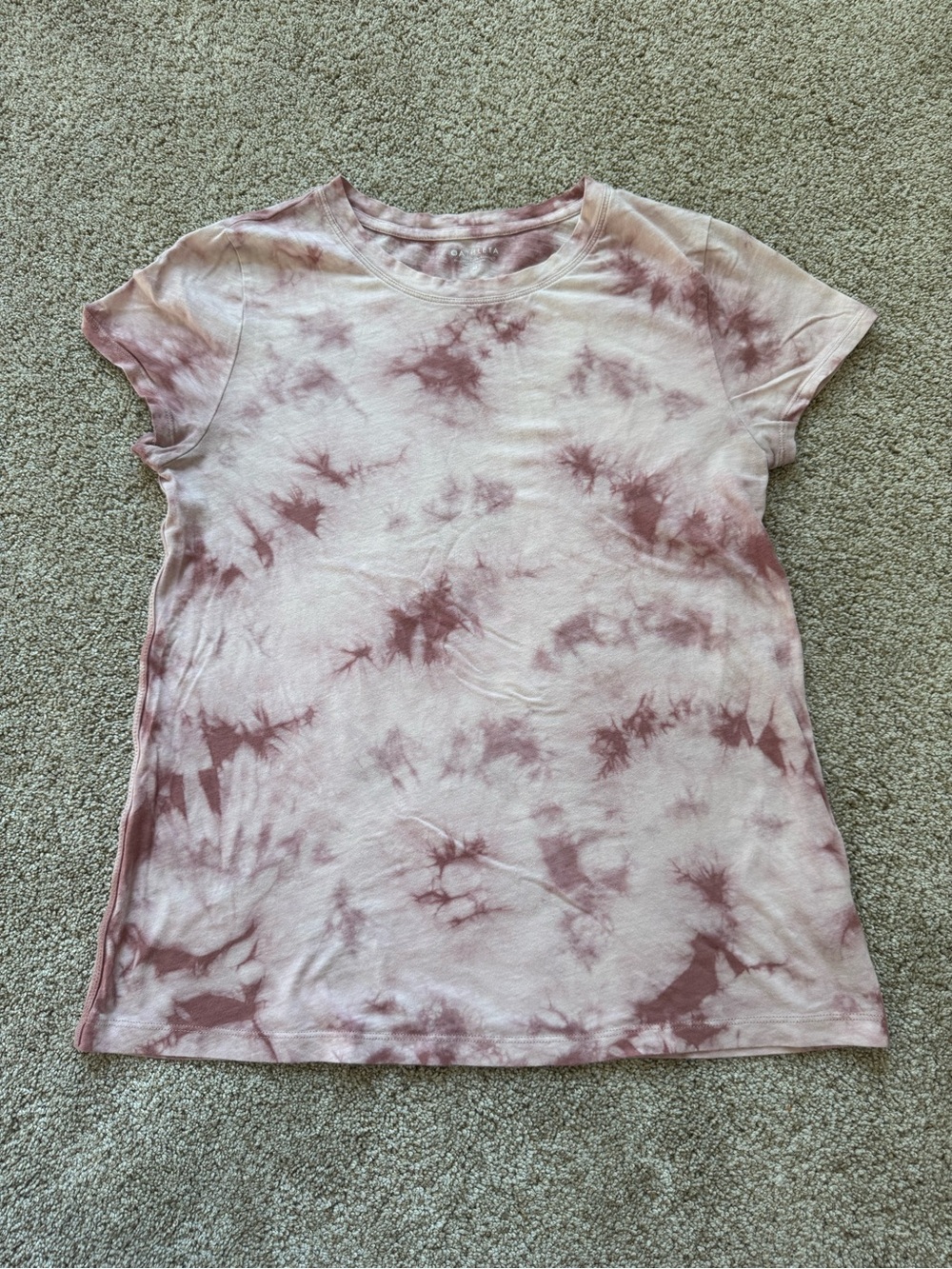 Athleta Die Dye Daily Crew Tee Womens M Pink Mauve Short Sleeve Shirt